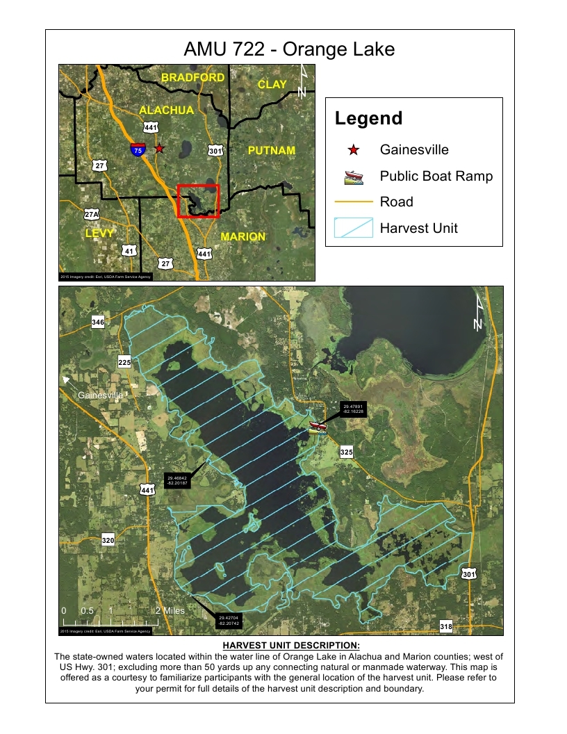 orange lake gator hunting map